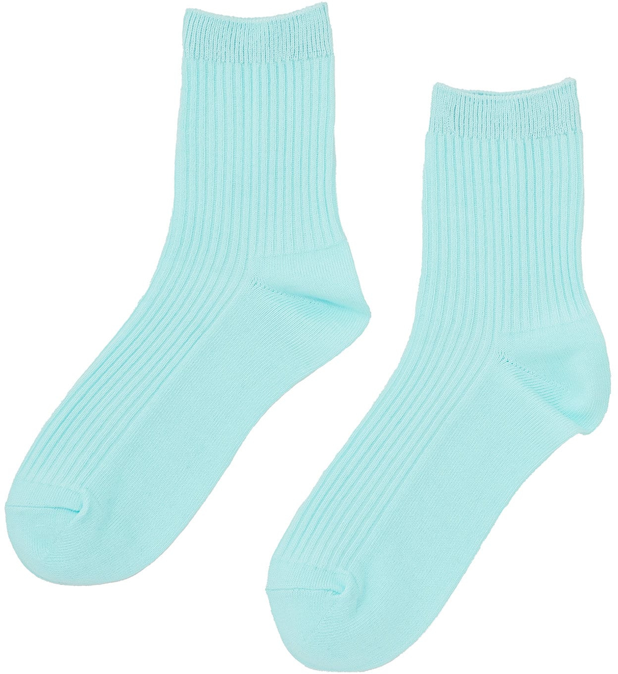 「撥水加工クルーソックス」ライトブルー