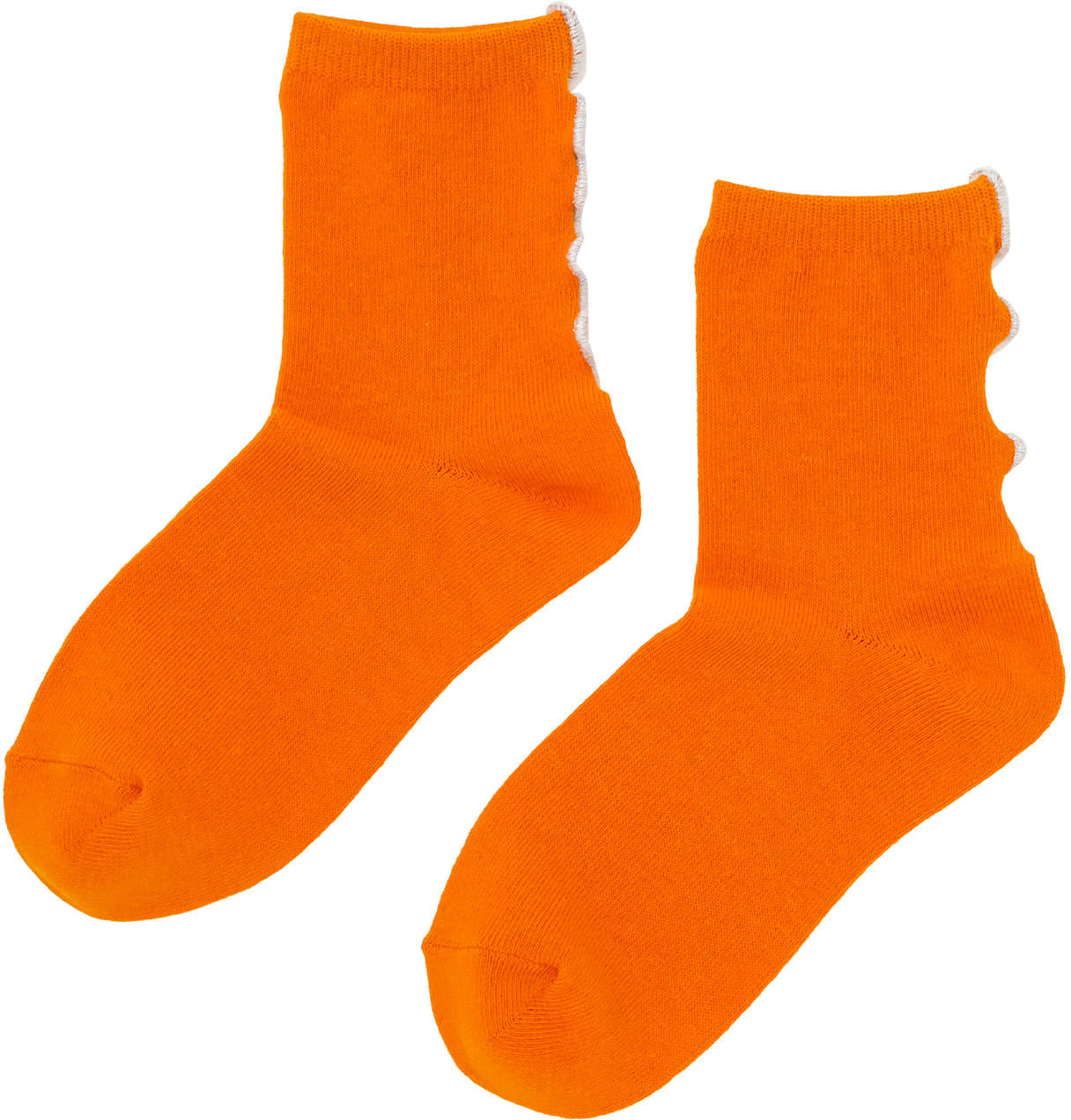 「撥水加工バックラメメロウソックス」オレンジ