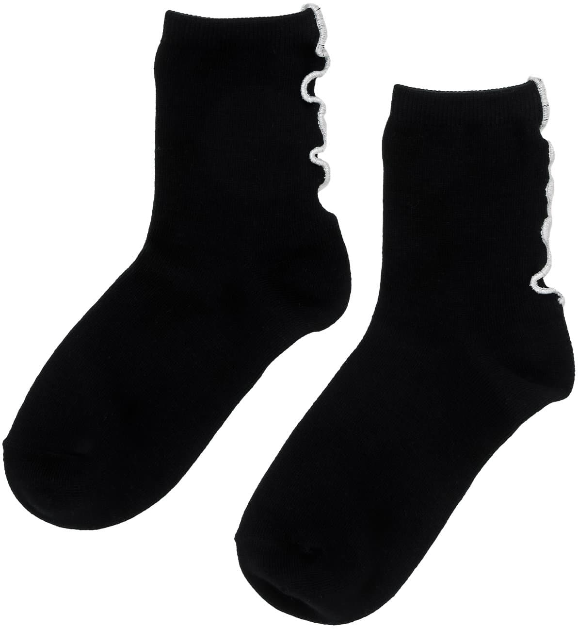 「撥水加工バックラメメロウソックス」ブラック