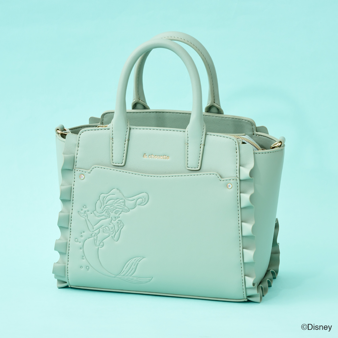 「アリエル」はミント。海底の王宮で暮らすアリエルを型押しで表現し、「リトル・マーメイド」らしい色合いに