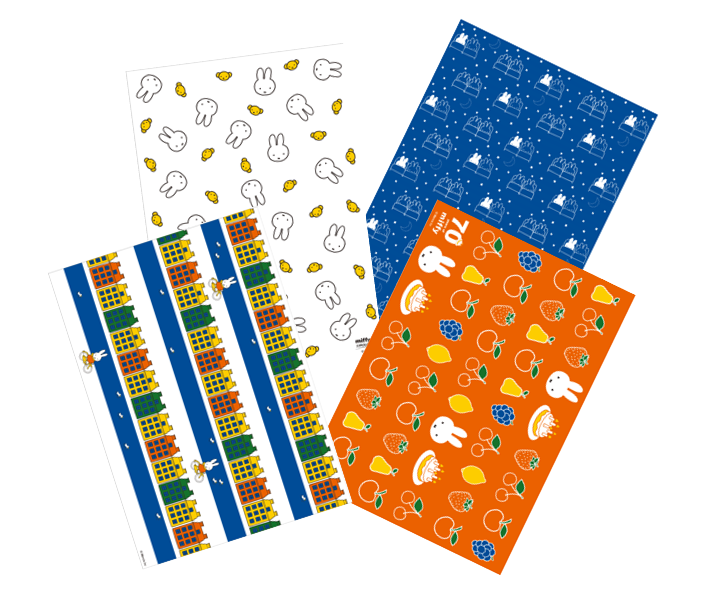 「オリジナルラッピングペーパー（A4サイズ、4枚入）」は税込み3300円以上の買い物で各日先着200名にプレゼント