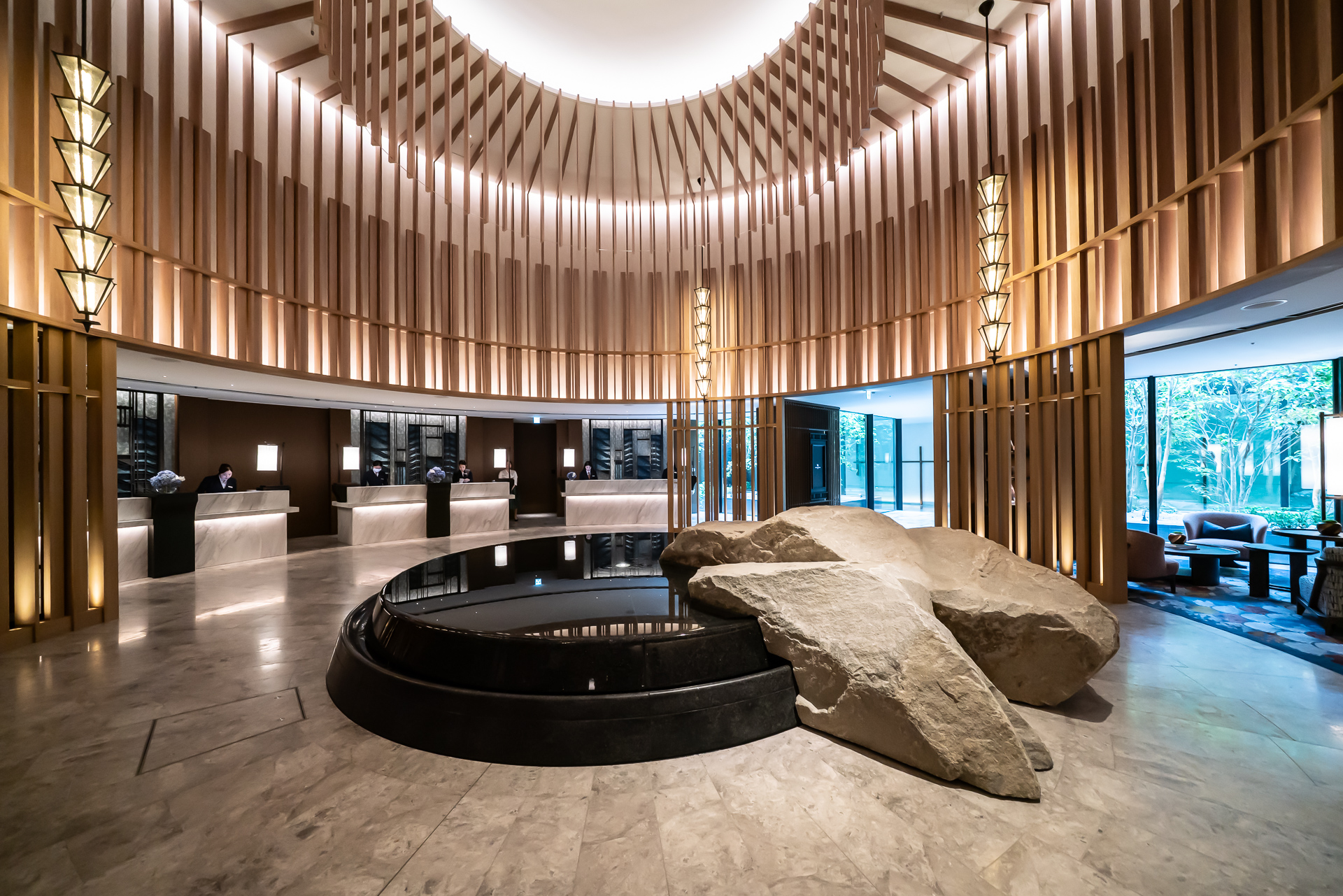 29階のレセプションカウンター。アライバルパビリオンと呼ばれている