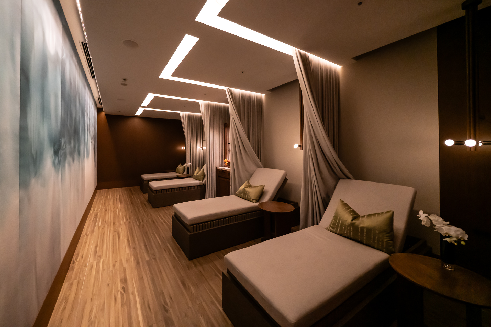 施術後のクーリングダウンをするリラクゼーション・ラウンジ