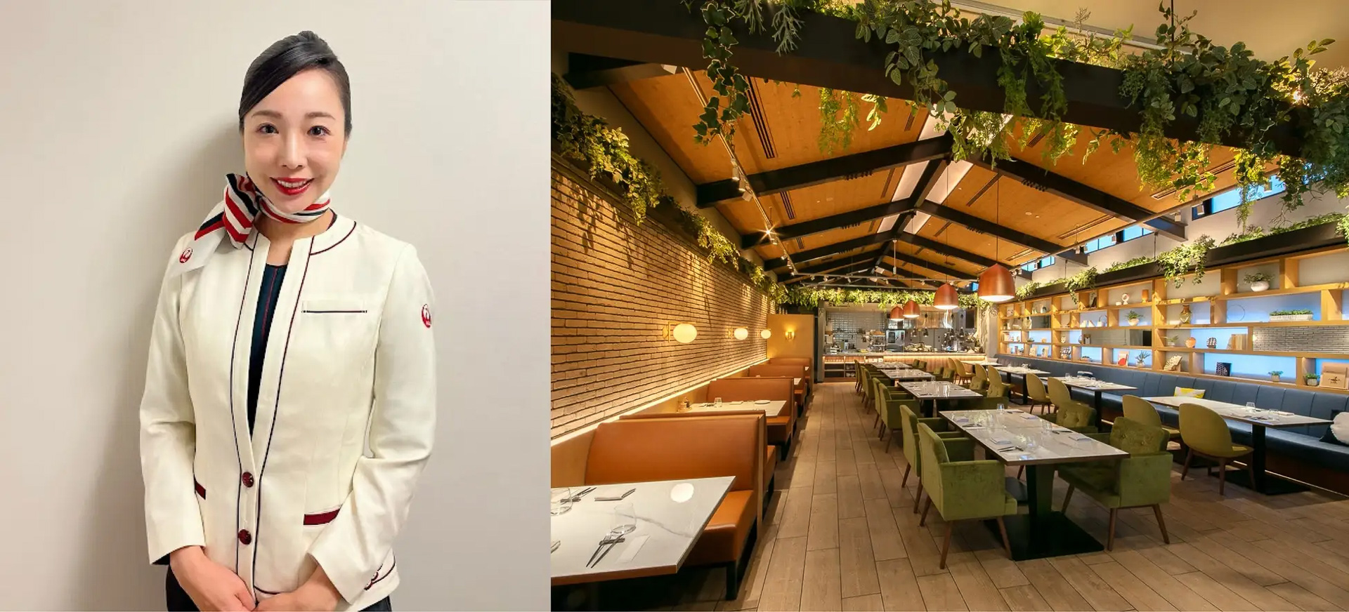 講師を務めるJALふるさとアンバサダー松原（左）、イベント会場 style kitchen内観（右）