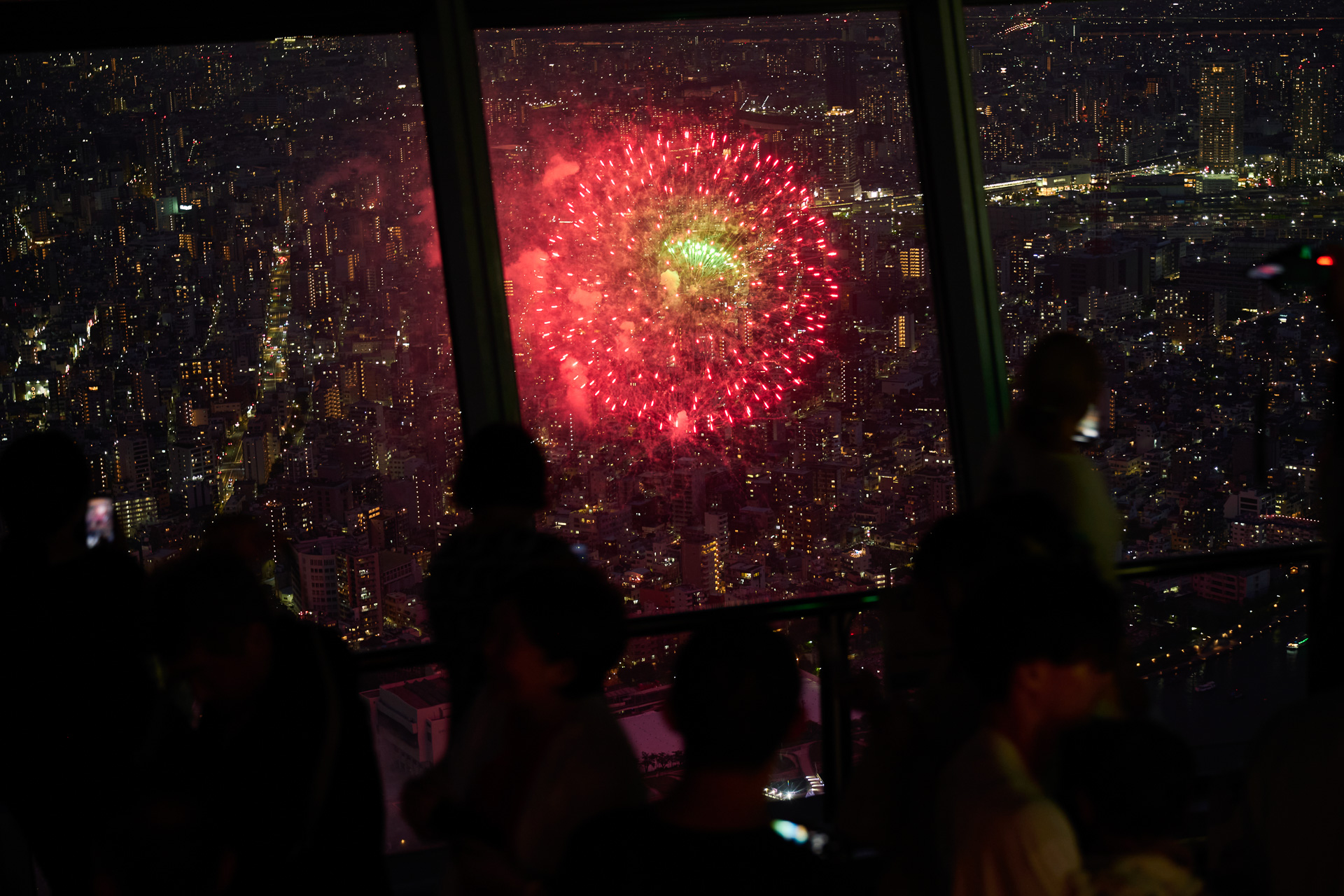 展望台から花火大会を観覧