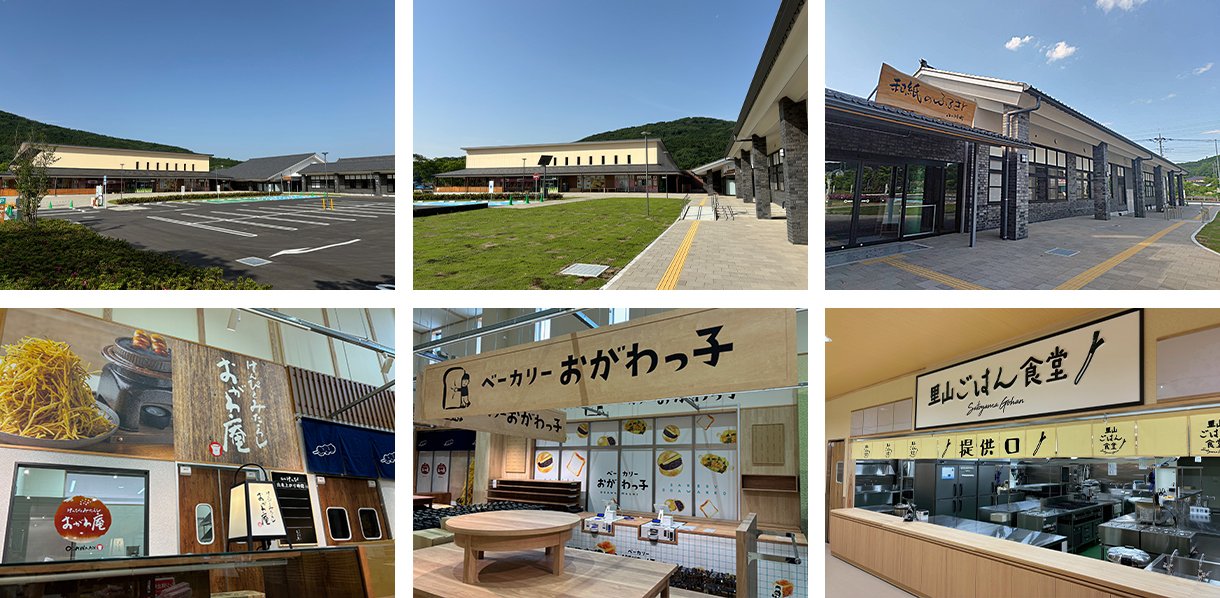2024年5月から再整備を進め、食と伝統工芸の体験型パークへと生まれ変わった「道の駅おがわまち」。EV充電2台を含む計206台分の駐車場があり、観光案内所、キッズスペース、イベント広場なども併設する