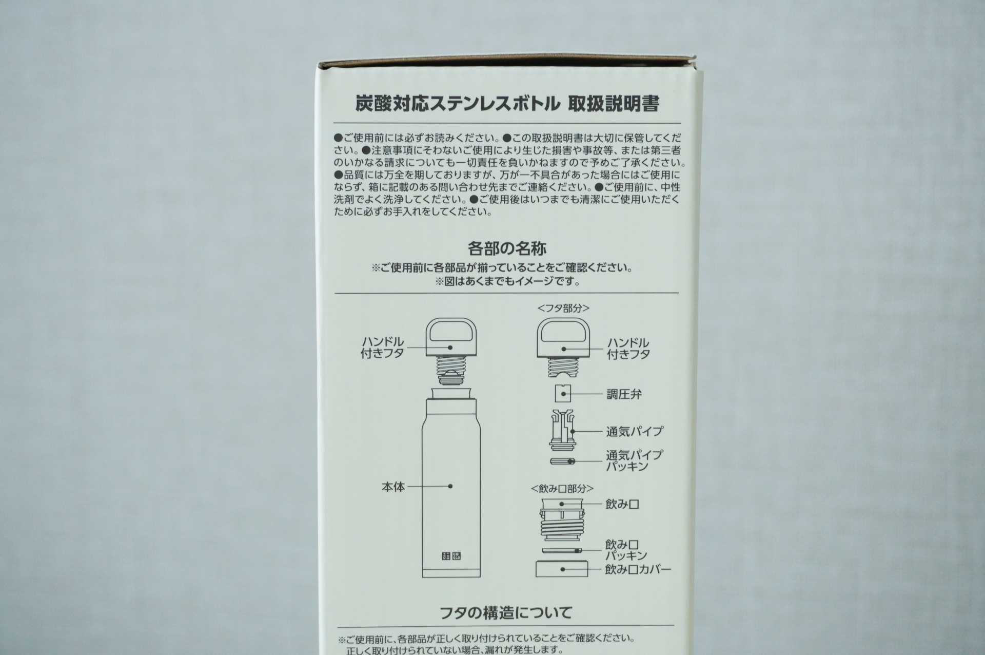 箱に取扱説明書が記載されている。部品はやや細かめ