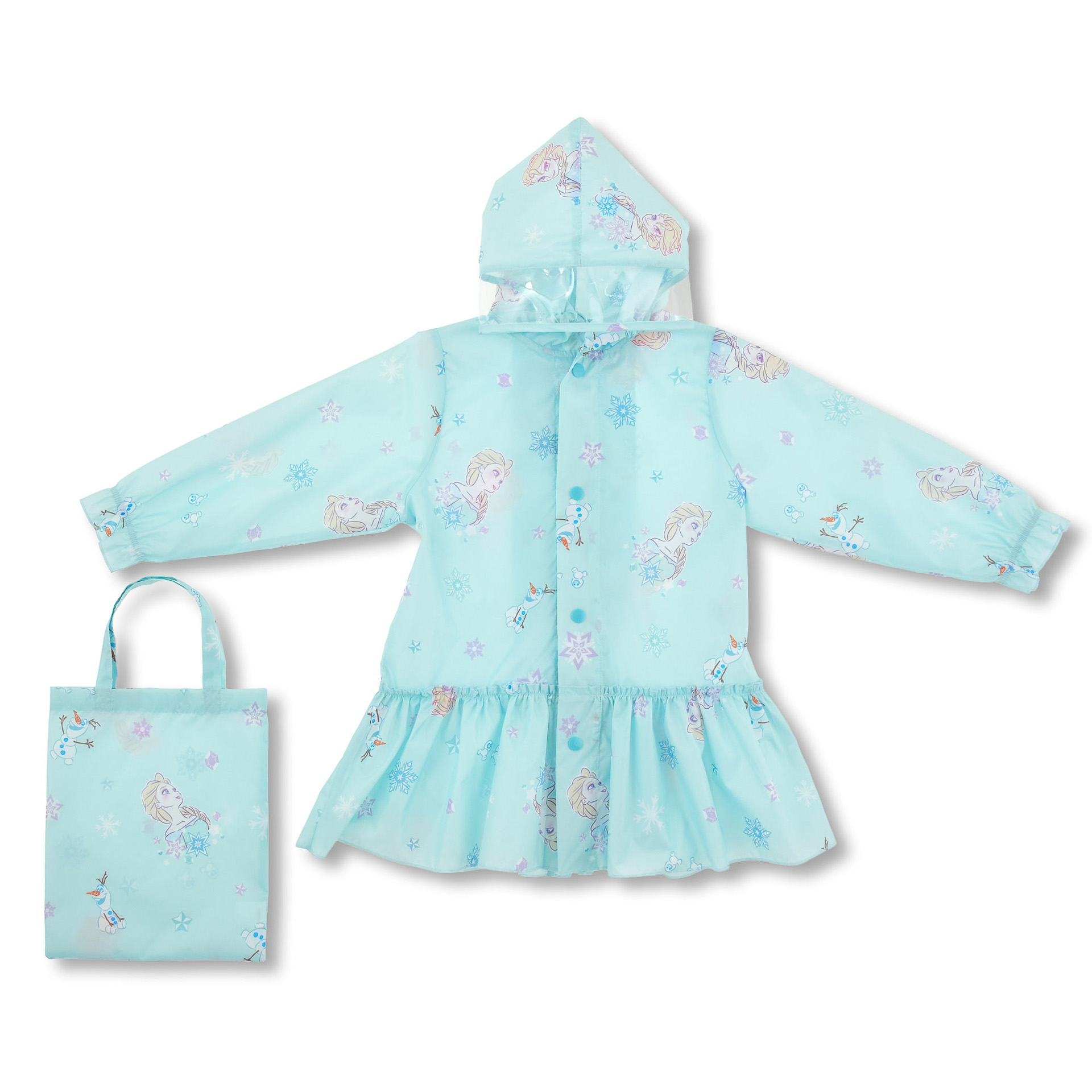 「キッズ用レインコート＜エルサ＆オラフ＆スノーギース＞」（3500円）