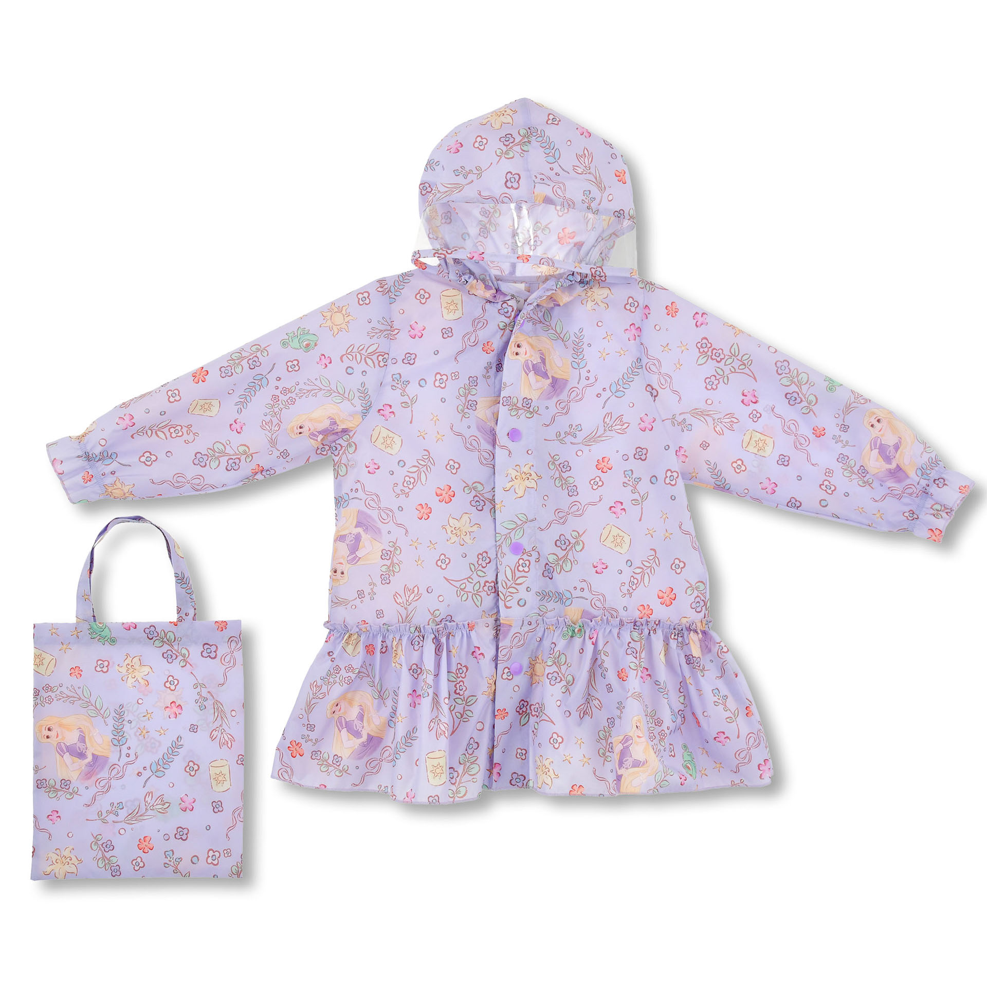 「キッズ用レインコート＜ラプンツェル＆パスカル＞」（3500円）