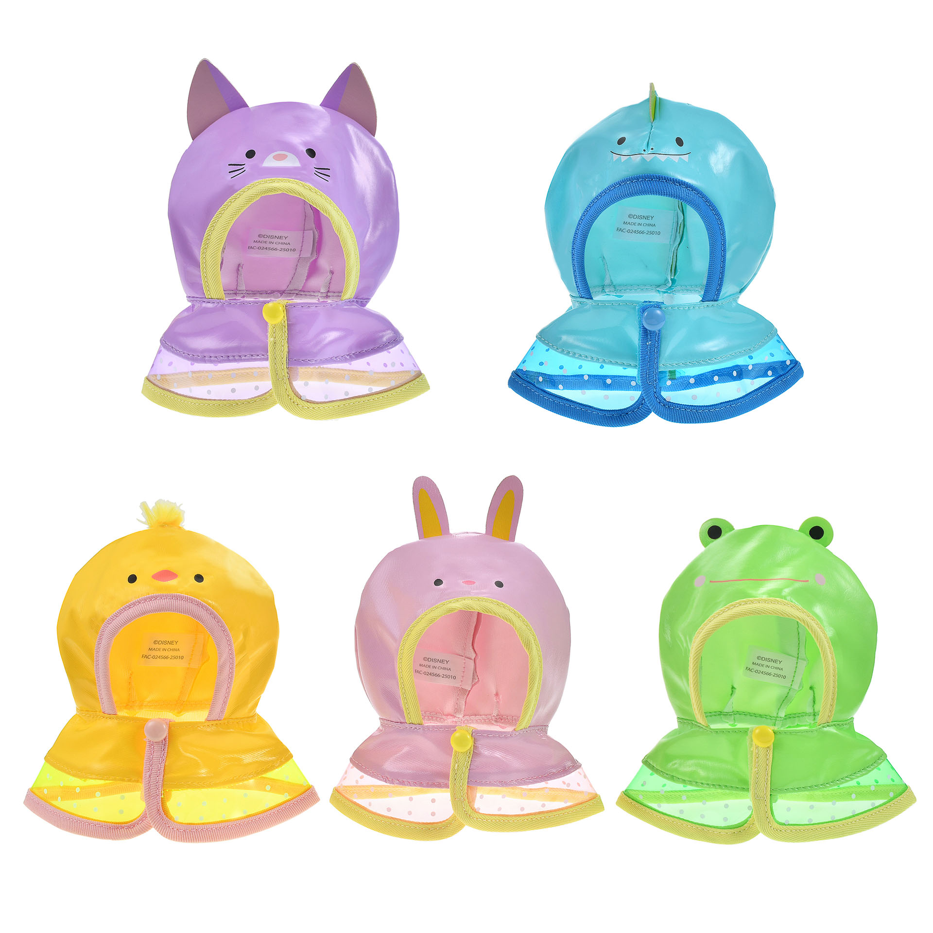 「シークレットポンチョ（ユニベアシティぬいぐるみキーチェーン専用）」（各2000円）