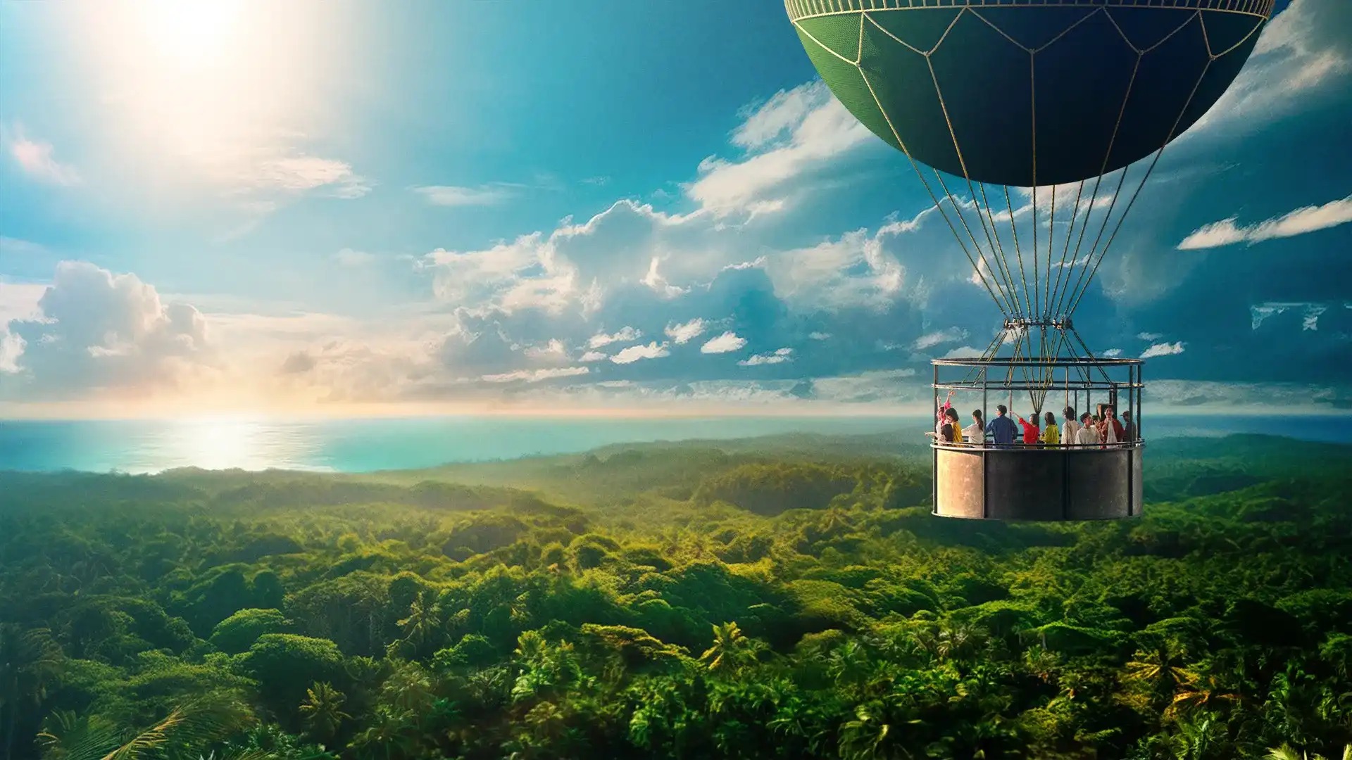 気球に乗って遮るものがない360度の絶景とエメラルドグリーンの海を見渡す「ホライゾンバルーン」