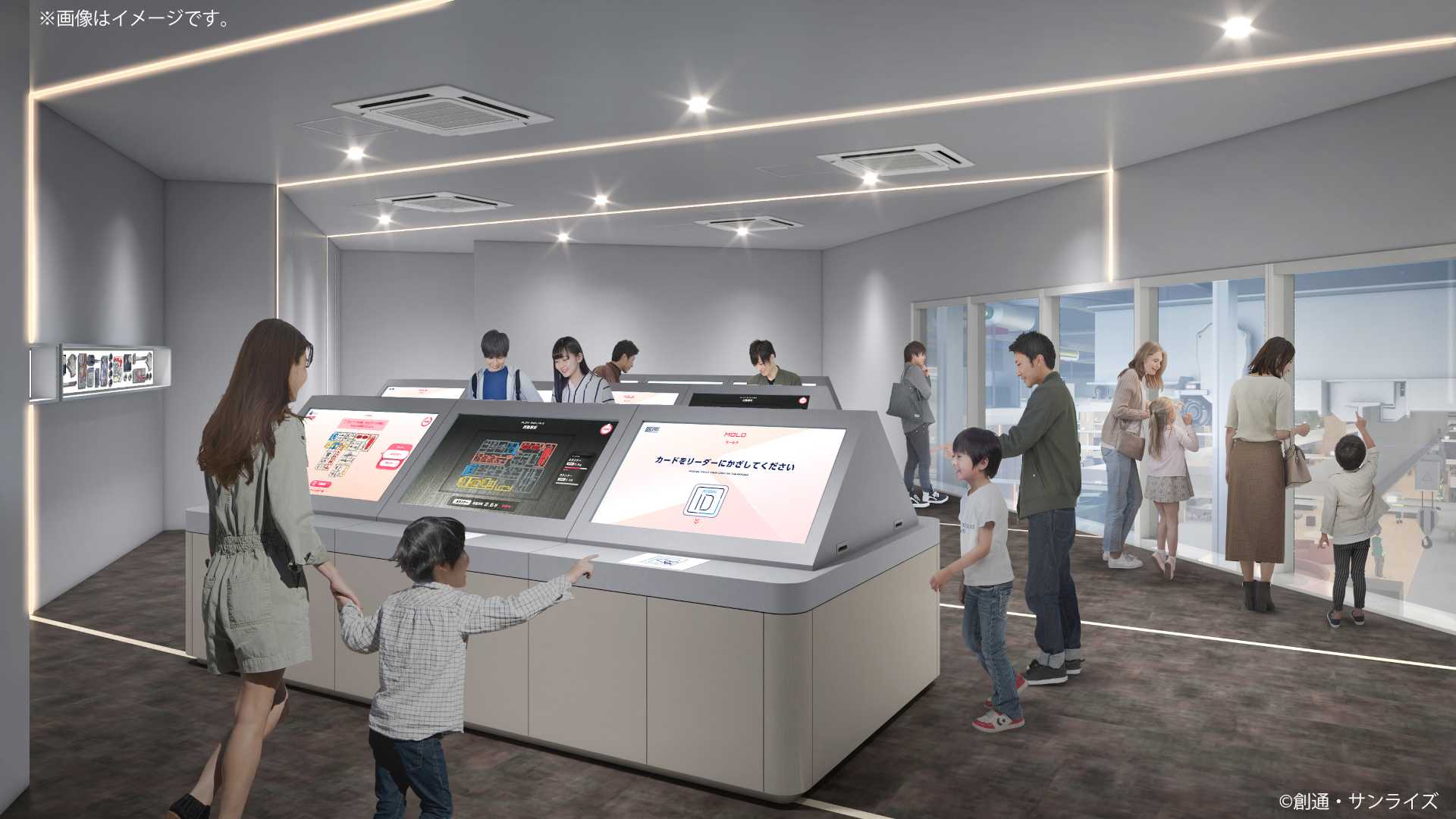 来館者がもつIDカードによる体験型展示を展開。これは「MOLD」体験