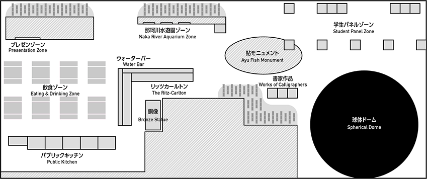 栃木県公式ブースの内装とフロアマップ