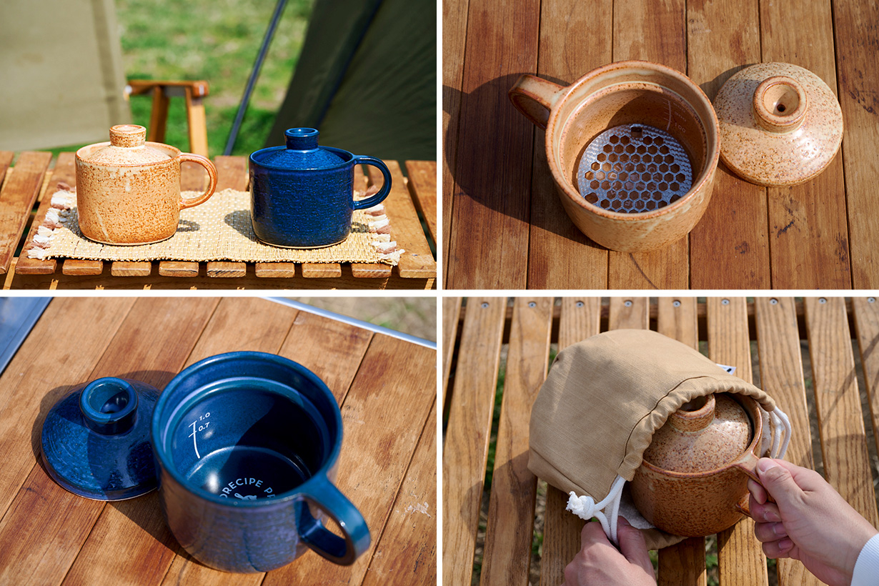 焚き火・ガスコンロ・固形燃料・電子レンジに対応。専用デジタルレシピブックでは和洋中15品目を紹介