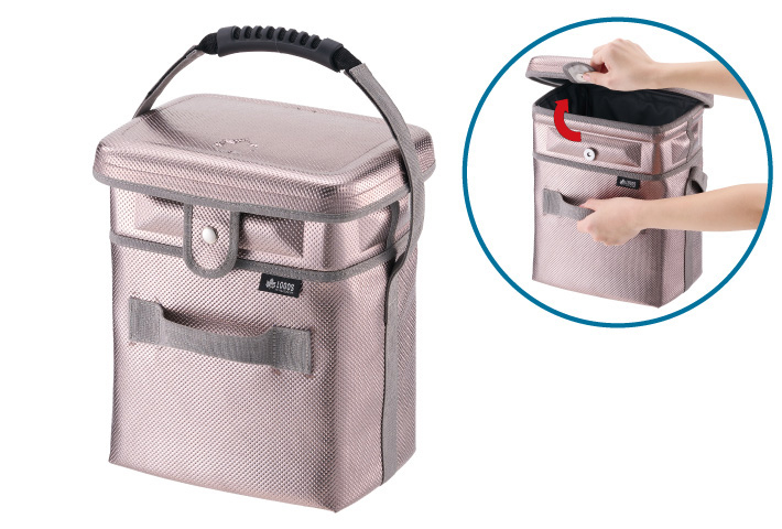 本体の凹と蓋の凸が噛み合うことで密閉性を維持し、高い保冷力を発揮しつつもジッパーレスで開閉がラク