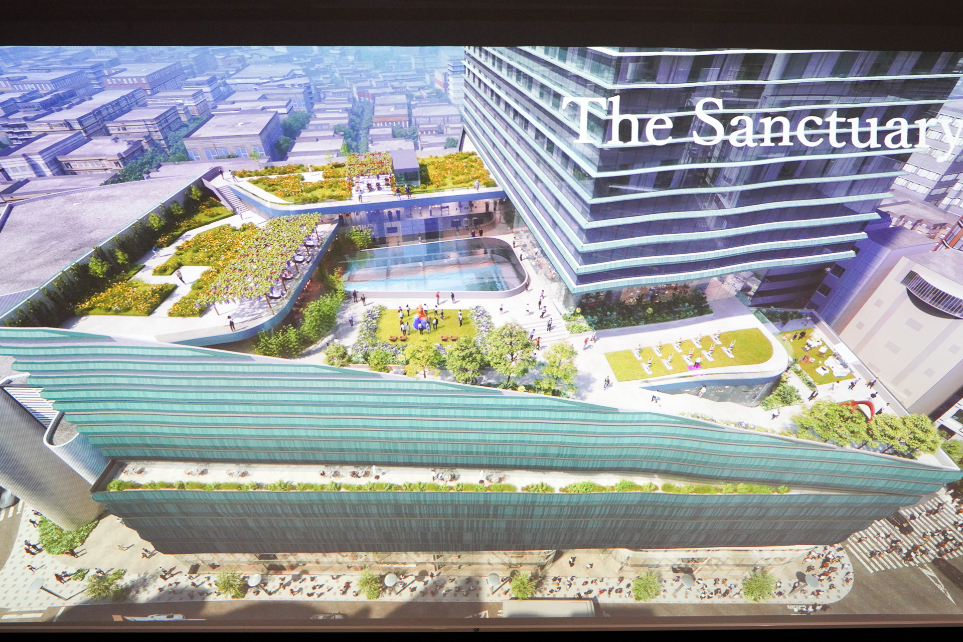 7階、8階～10階のホテルエリアと接続する緑豊かな空間「The Sanctuary」