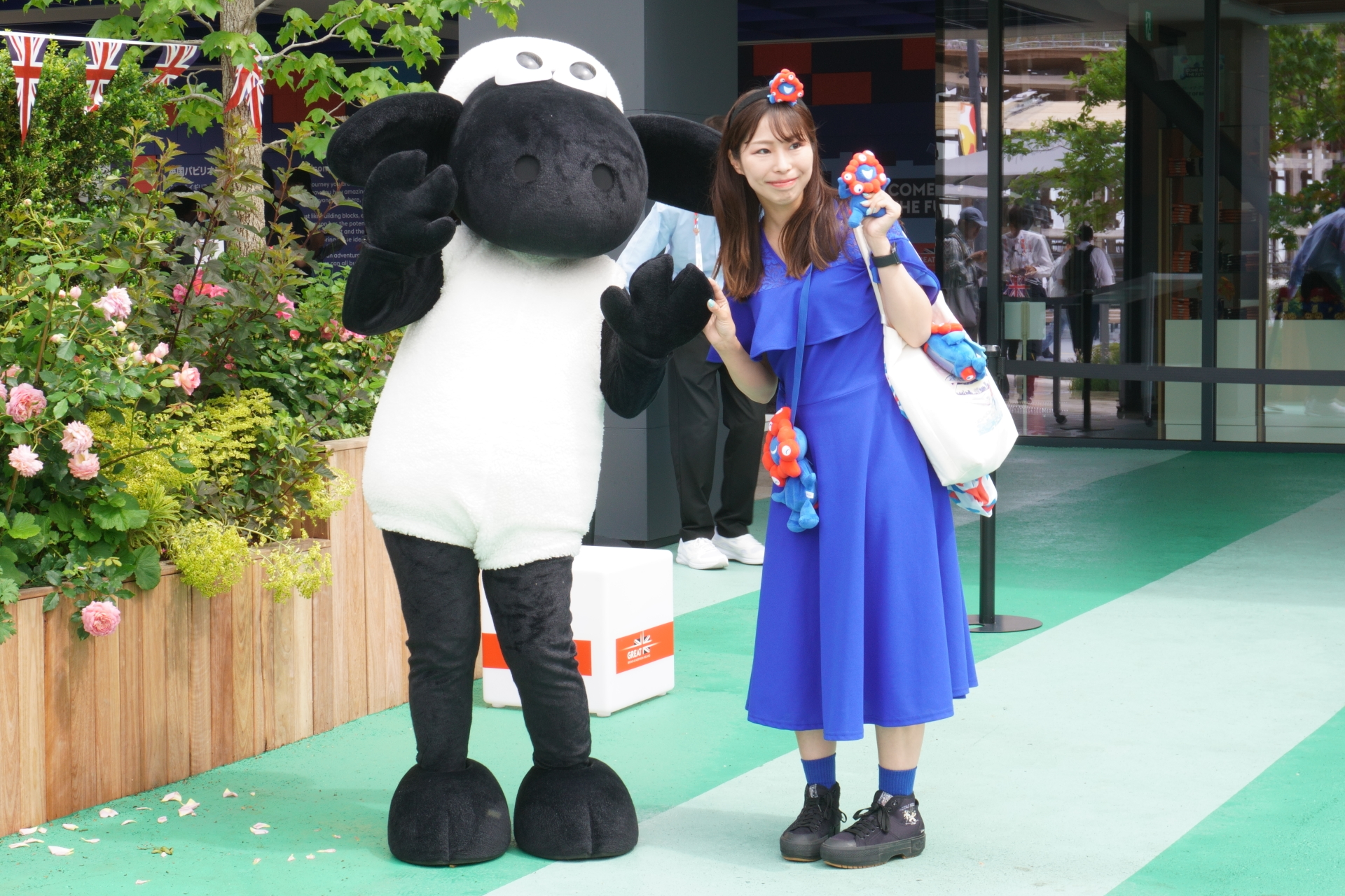 英国パビリオンで「ひつじのショーン」バースデーイベントを開催（写真は英国ナショナルデーに撮影）