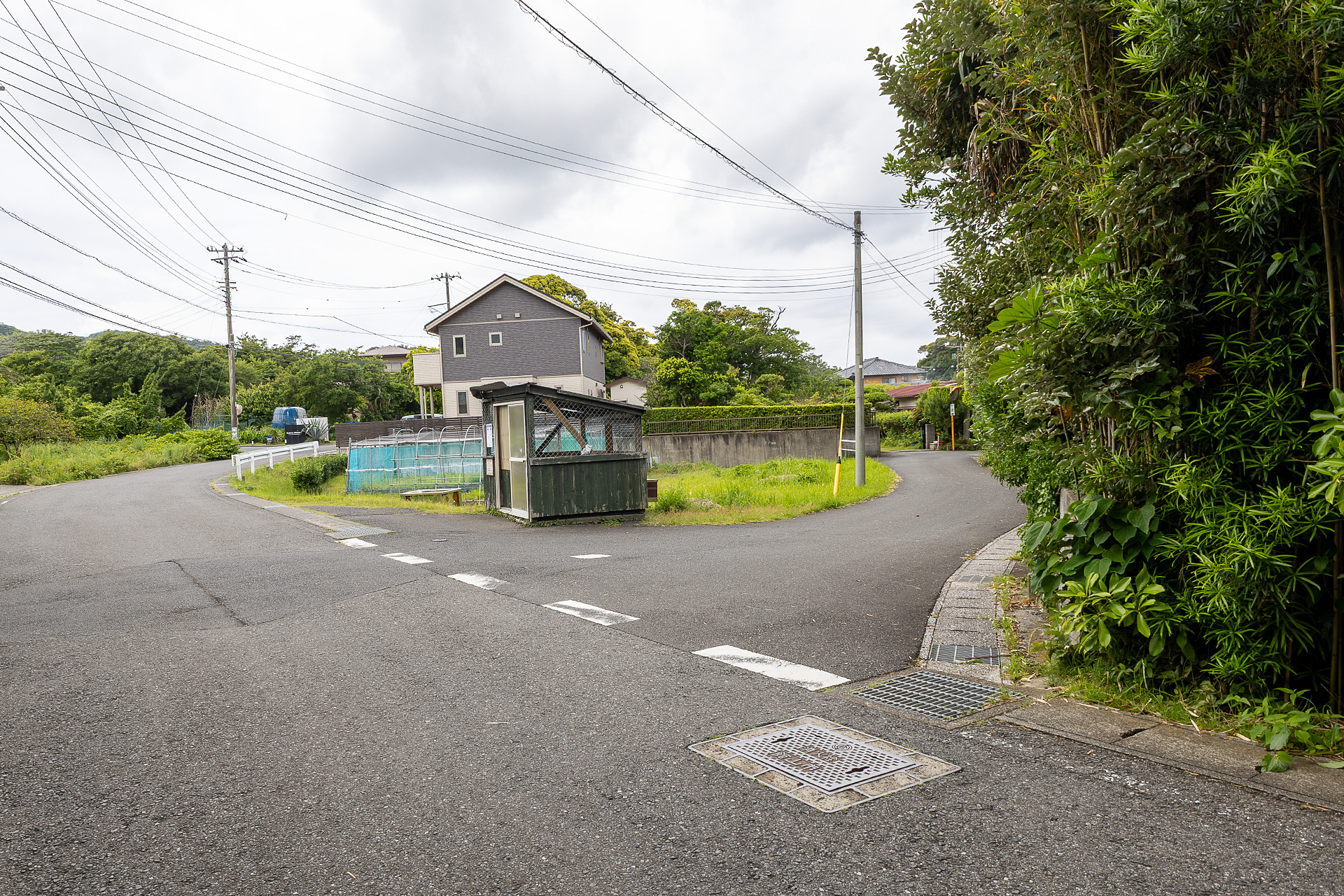 すぐにある二股を右へいく。左に行っても遠回りだが海に出られる