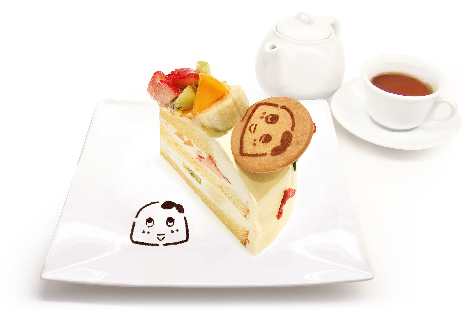 「ふなっしー」のケーキ（ケーキセット1900円）