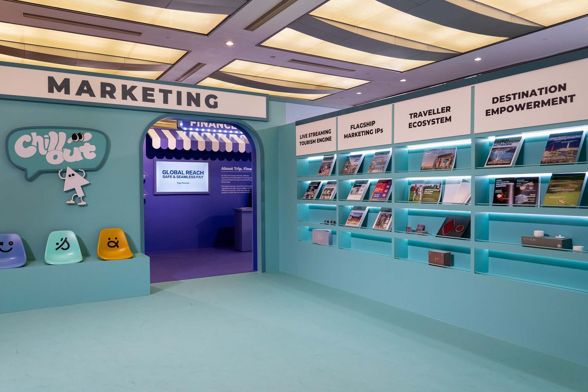 Trip.comの行なっているサービスを可視化したさまざまなブース展示