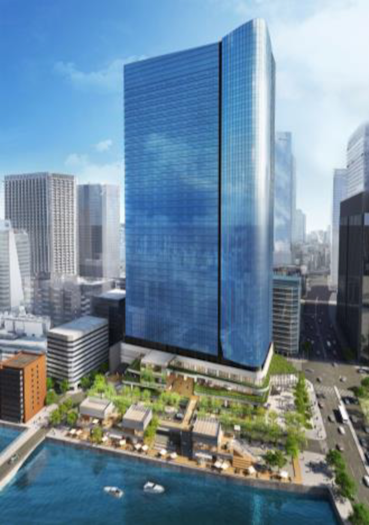 「八重洲一丁目北地区」は東京駅に直結する日本橋リバーウォークの玄関口。高層棟にはオフィス、ホテル・イン・レジデンス、高度金融人材サポート施設、商業施設を整備。約1000m<span class="em sup">2</span>の親水広場も