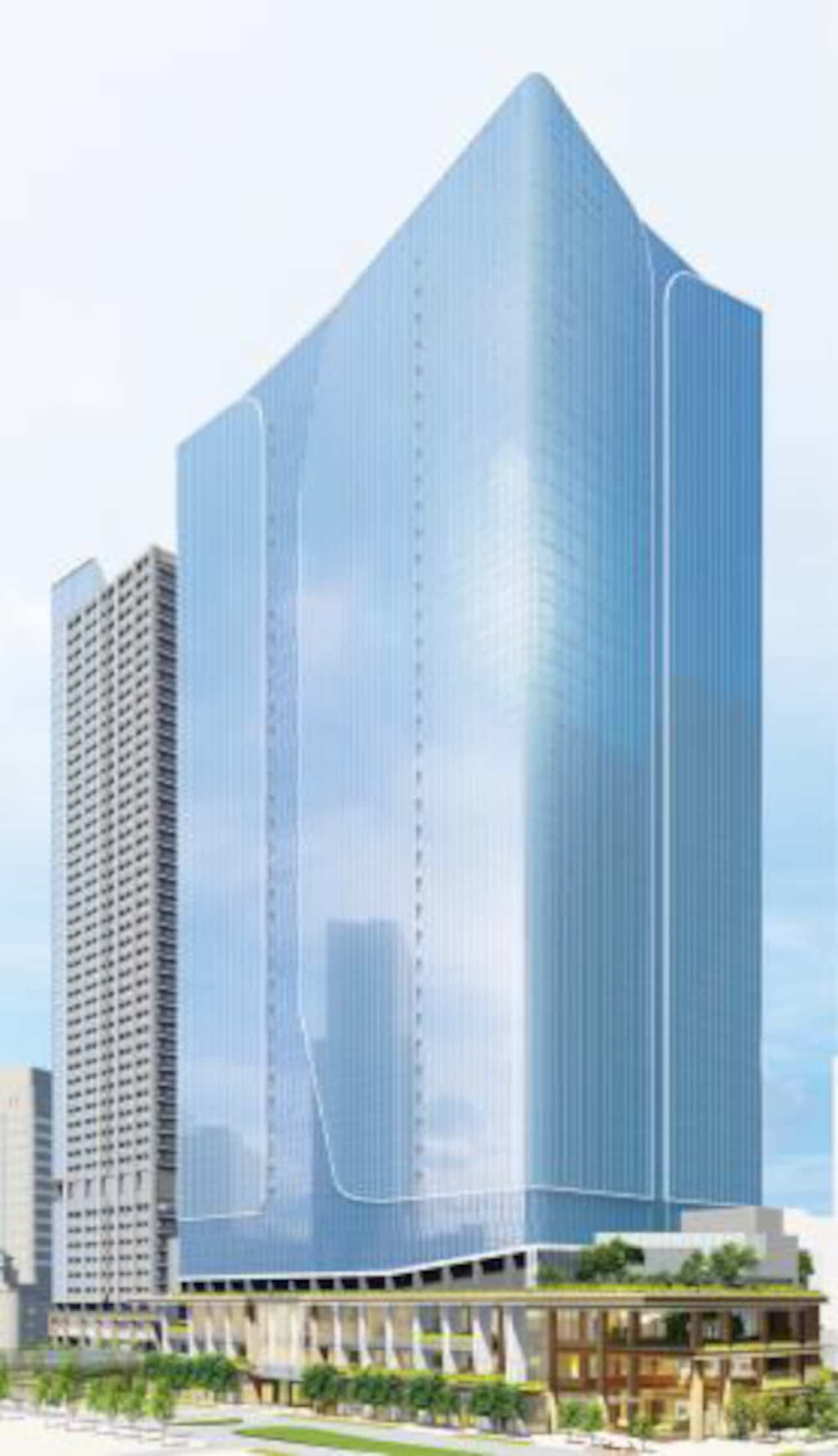 「日本橋一丁目東地区」では、国際的なビジネス拠点として江戸橋南側に2棟の高層棟を建設。川沿いには約2000m<span class="em sup">2</span>の広場や緑地、眺望テラスが誕生。横断デッキにより日本橋一丁目中地区ともつながる