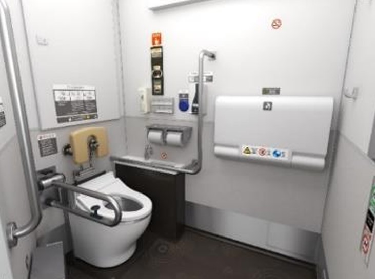 長時間利用を想定し、多目的トイレを設置