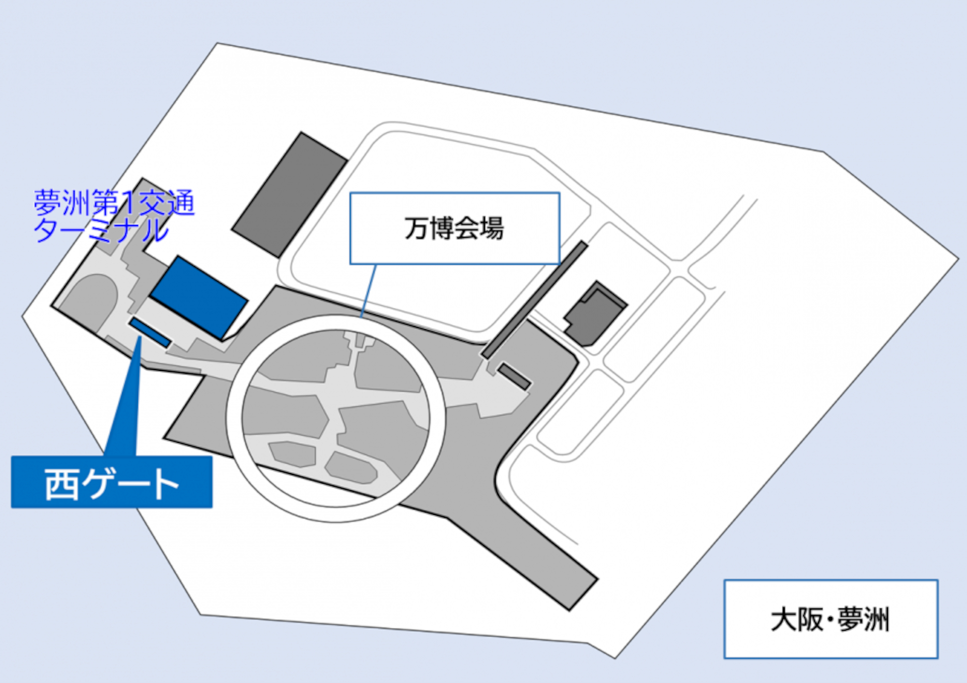 西ゲート（夢洲第1交通ターミナル）のりば