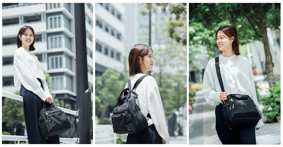 ショルダー、手提げ、リュックの3WAYで使える