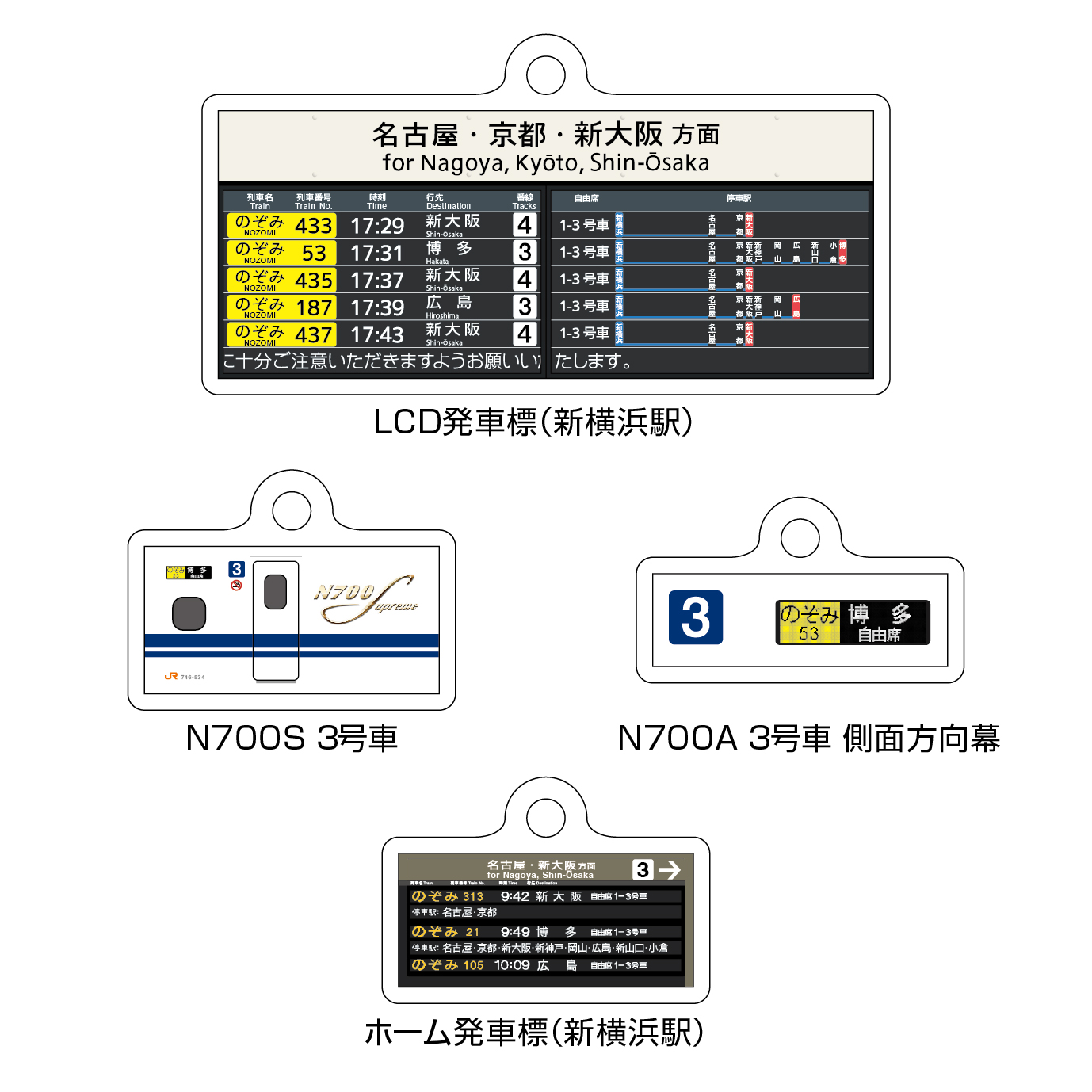 アクリルキーホルダーのセット内容