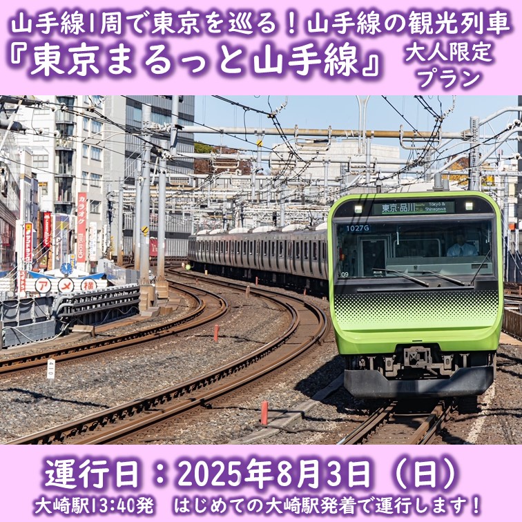 大人（中学生以上）のみが乗車できる「大人限定プラン」では、静かな車内環境で「東京まるっと山手線」が楽しめるという