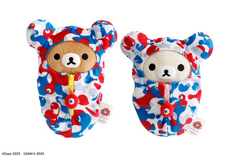 「EXPO2025 ぬいぐるみ（リラックマ・コリラックマ）」各6930円。寝袋は着脱可能
