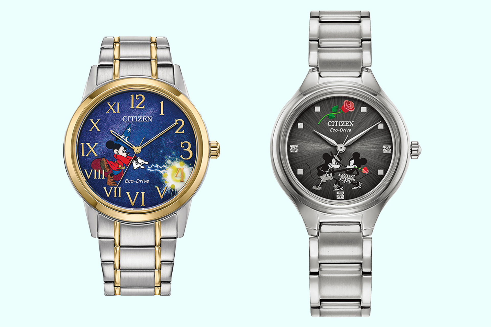 「シチズン ファンタジア（FE7064-71W）」（5万5000円）、「シチズン ミッキー＆ミニータンゴ（FE2101-58W）」（4万9500円）