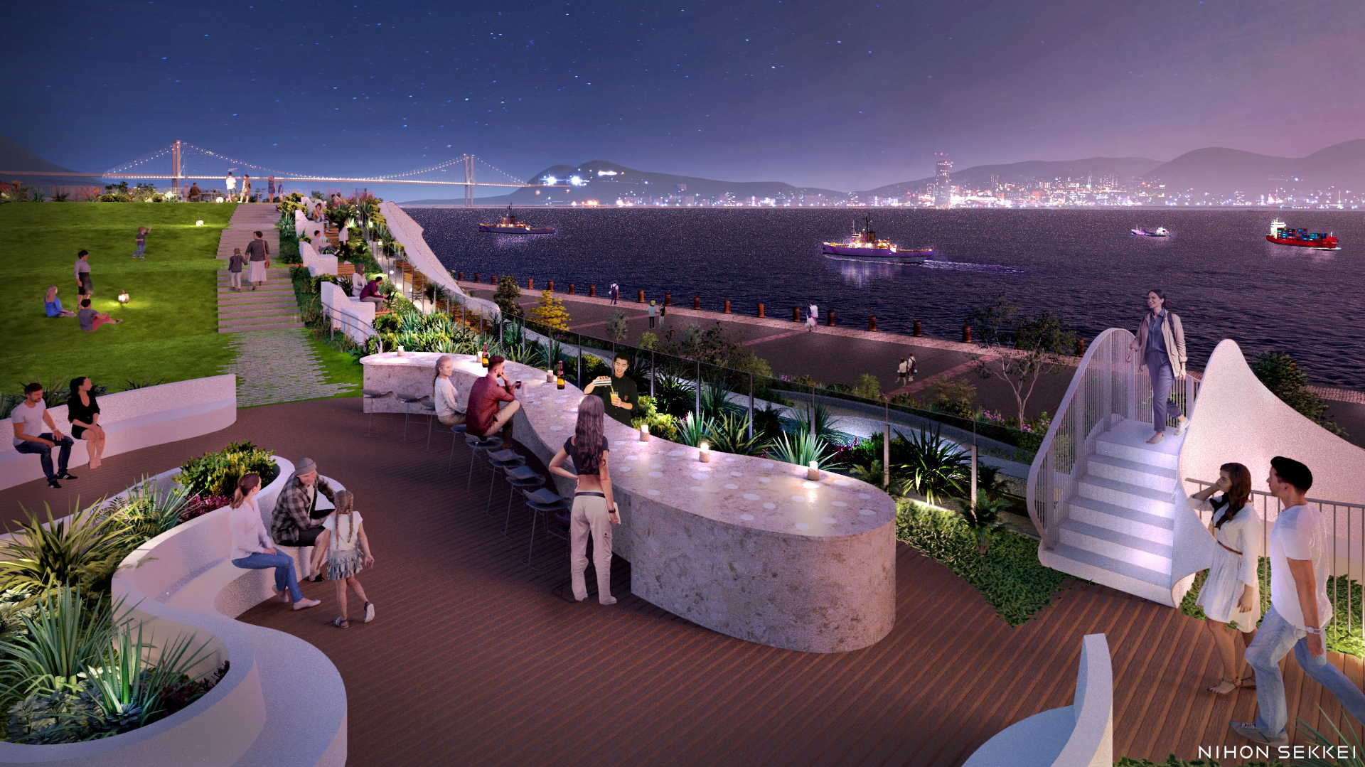 時間の移ろいを楽しめる「なみなみテラス」