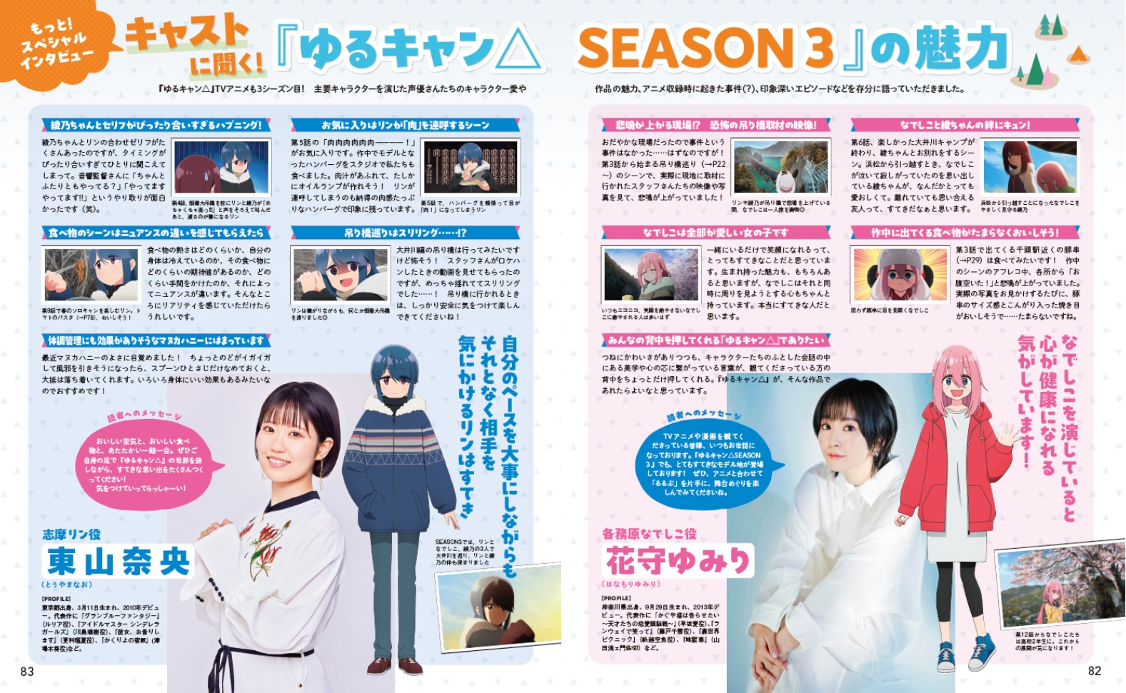 独占インタビューのほか、未放送エピソードやキャンプギア・キャンプごはんの再現レシピも掲載