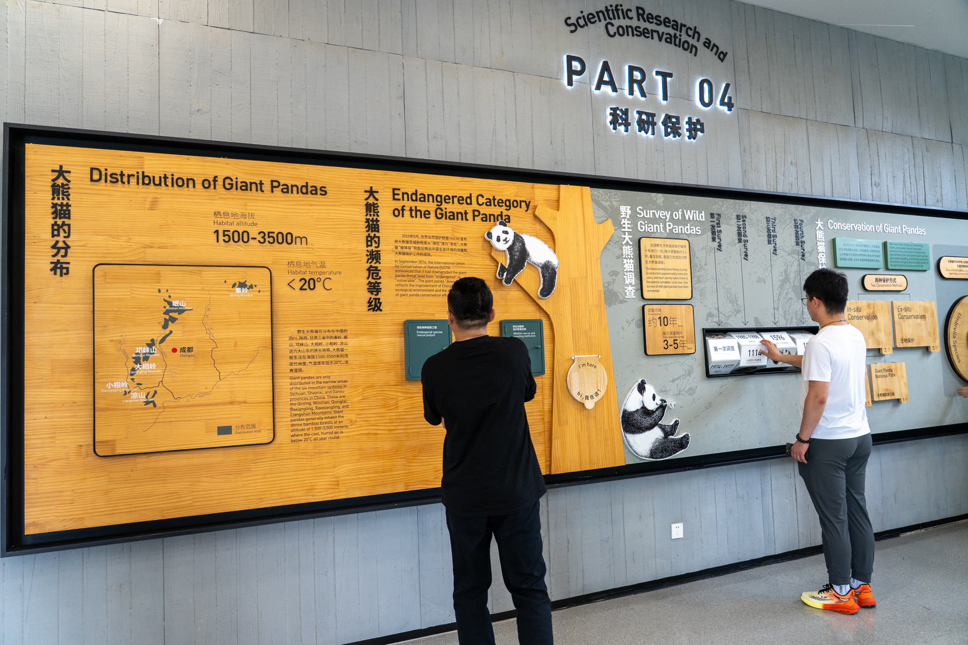 ジャイアントパンダの生態を学べる展示も