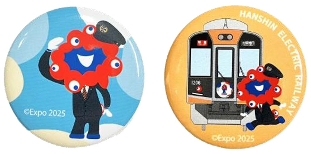 EXPO2025 ミャクミャク＆阪神電車 缶バッジセット