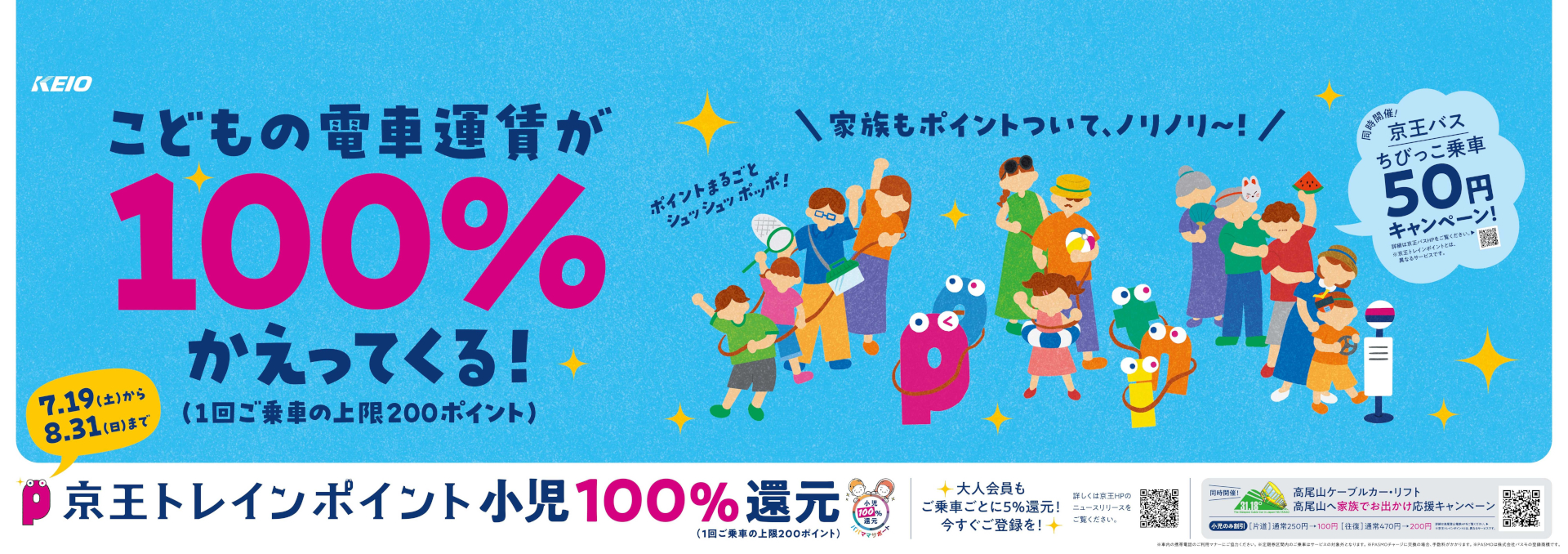 京王トレインポイントへの登録で小児利用分が実質無料に