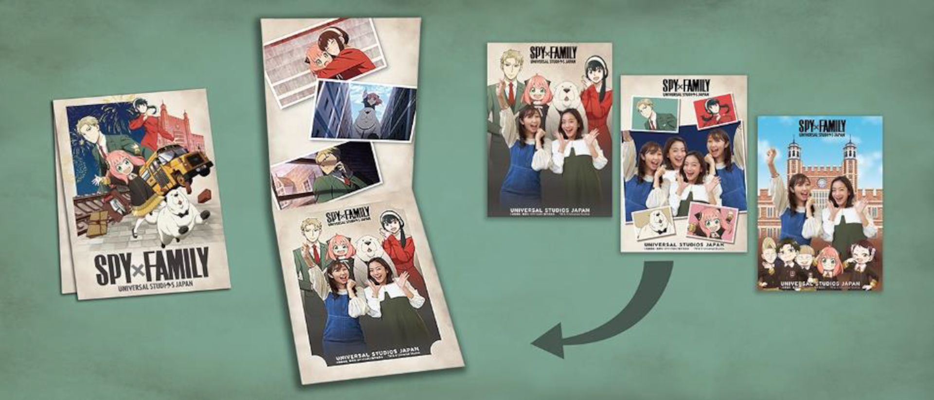 グリーンバックで撮影する記念写真「SPY×FAMILY XRライド・フォト・オポチュニティ」はライドに乗っても乗らなくても購入できるので、絶叫系が苦手な人にもオススメ