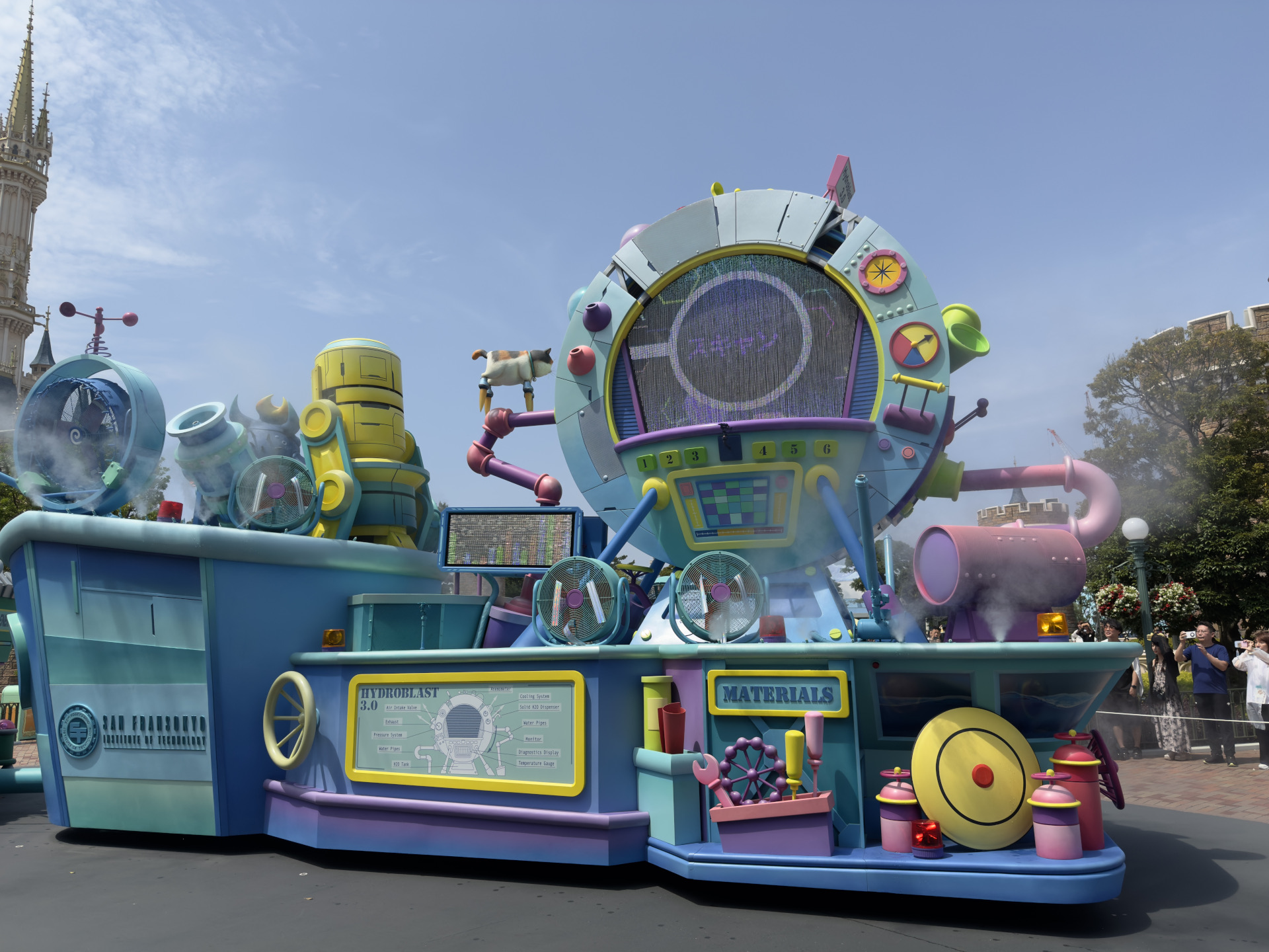 2台のフロートでスキャン中