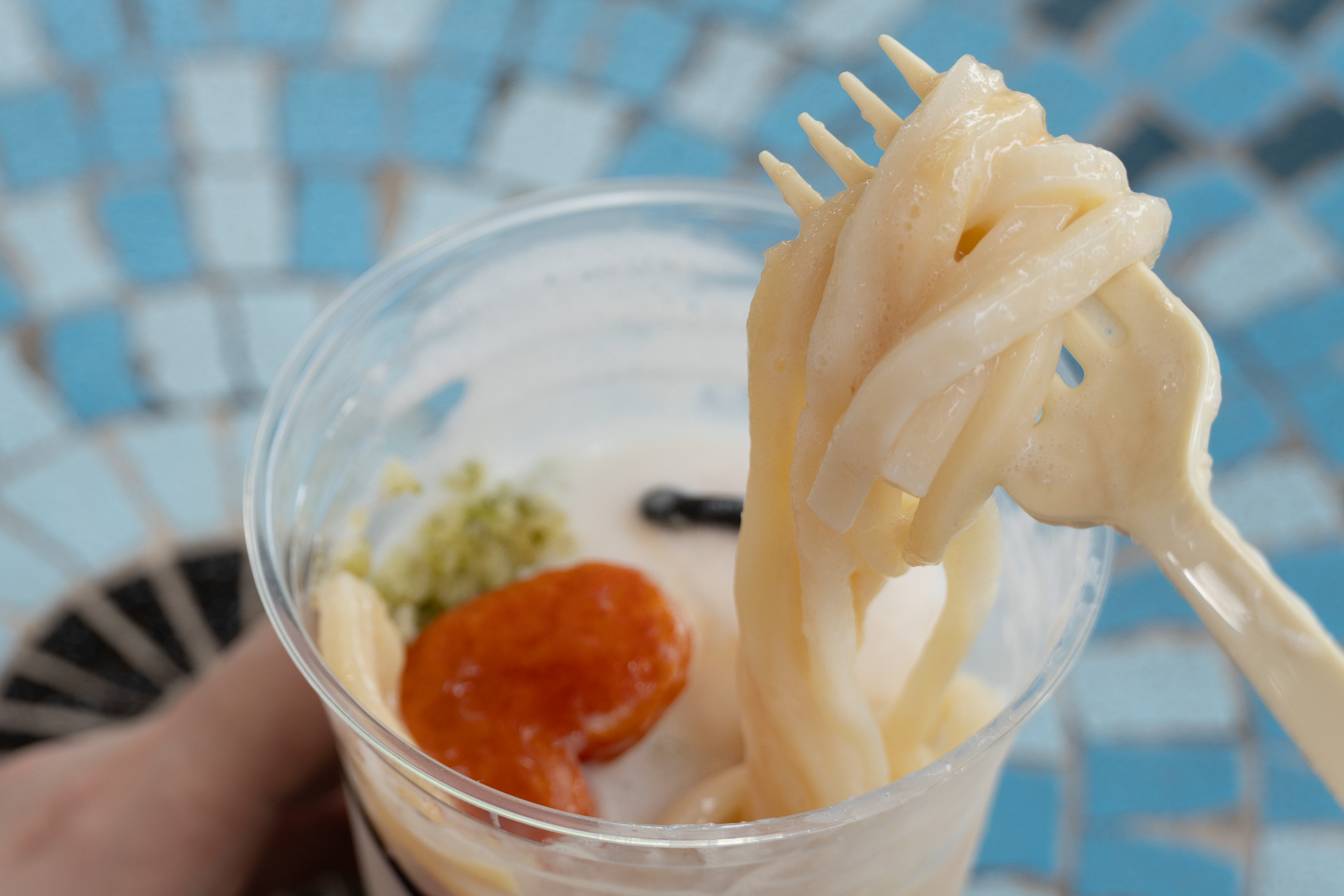 うどんはもっちりしていて、間食にちょうどよい量