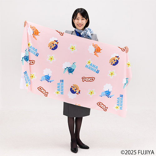 日焼けしたペコちゃんとラニ・カイ・ラーを全面に散りばめた柄