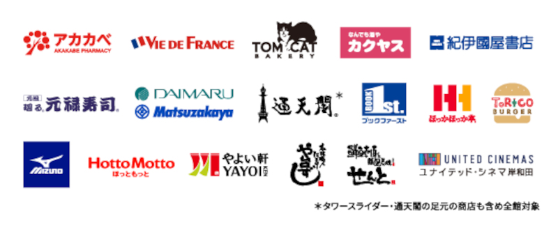 対象店舗（カード・スマホなどすべてのタッチ決済）