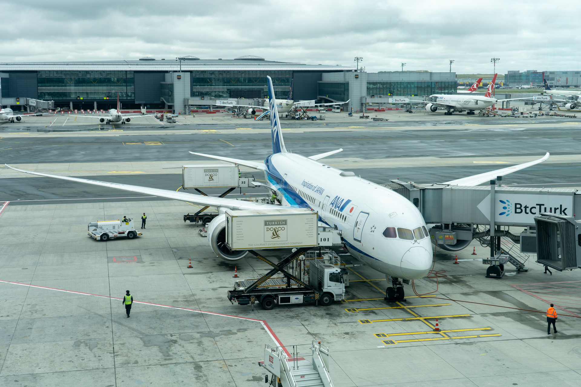 定刻より少し早くイスタンブール国際空港に到着したNH219便