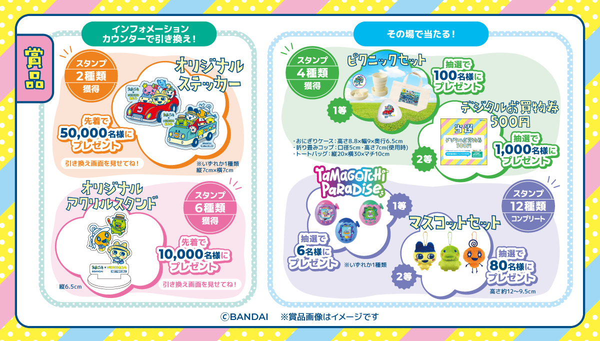 スタンプを集めるともらえるオリジナルグッズ