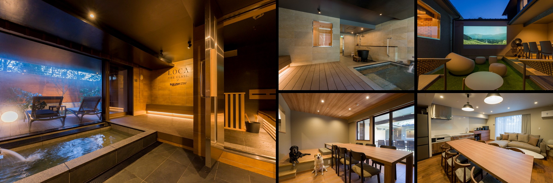 Aタイプは地下に温浴に特化した施設を、Bタイプはテラスにサウナや屋外プロジェクターなど非日常的な空間を演出する設備を備える