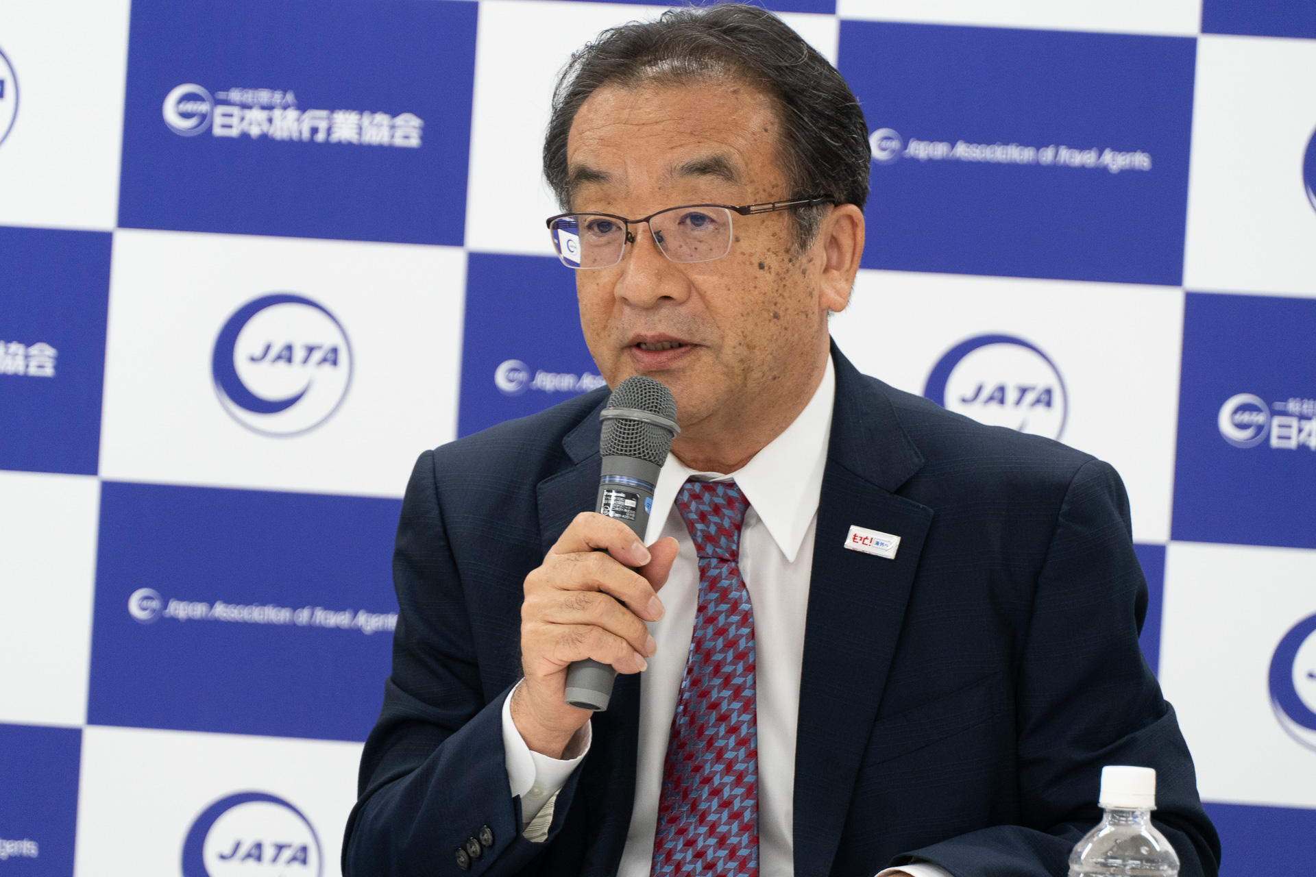 海外旅行市場について説明した一般社団法人日本旅行業協会 副会長 酒井淳氏