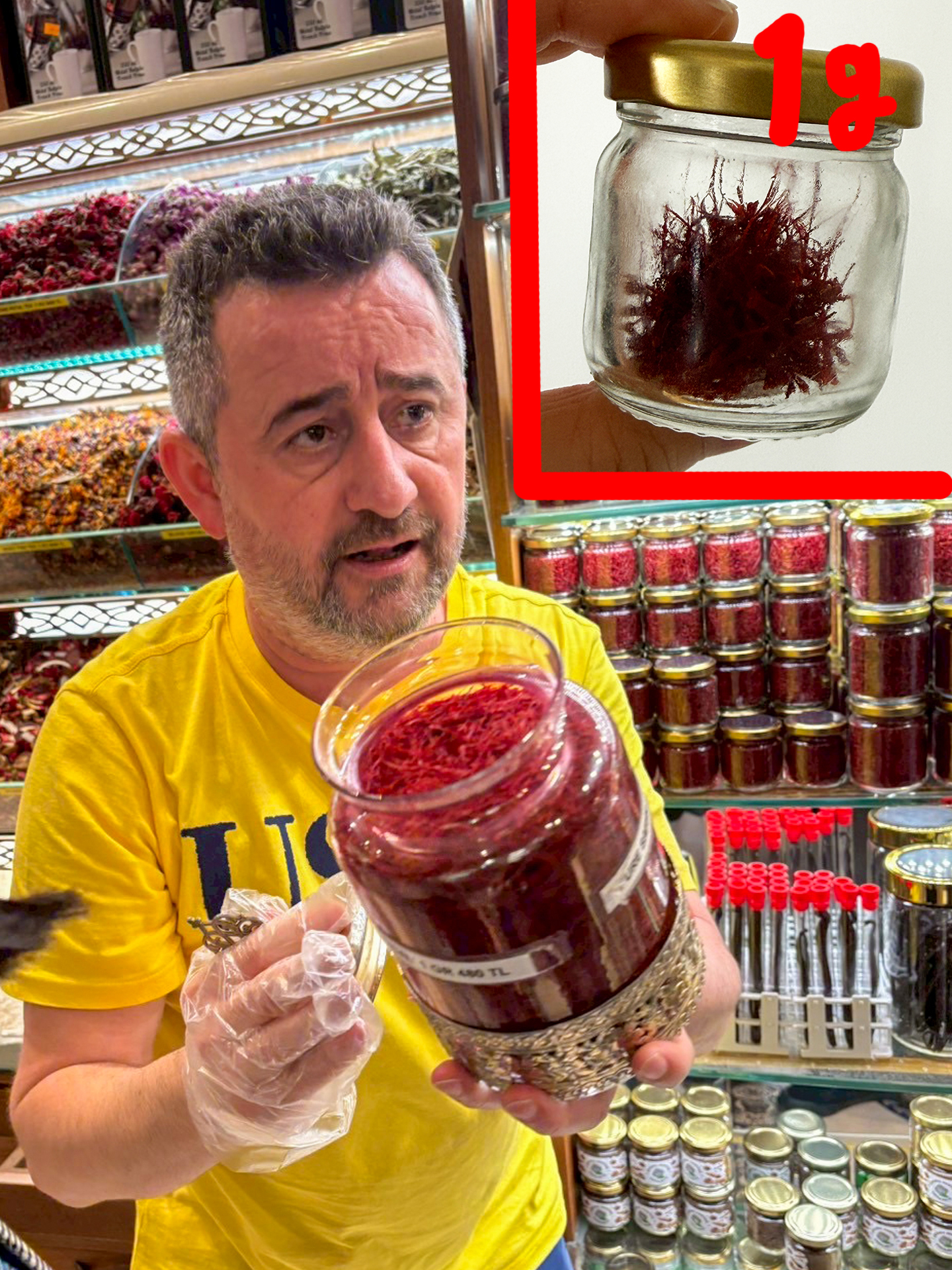 「たった1gでいいのか!?」と何度も聞かれながら買ったサフラン1gは約1600円。高いのか安いのかよく分かりませんが、サフランライスは何回もできる量です