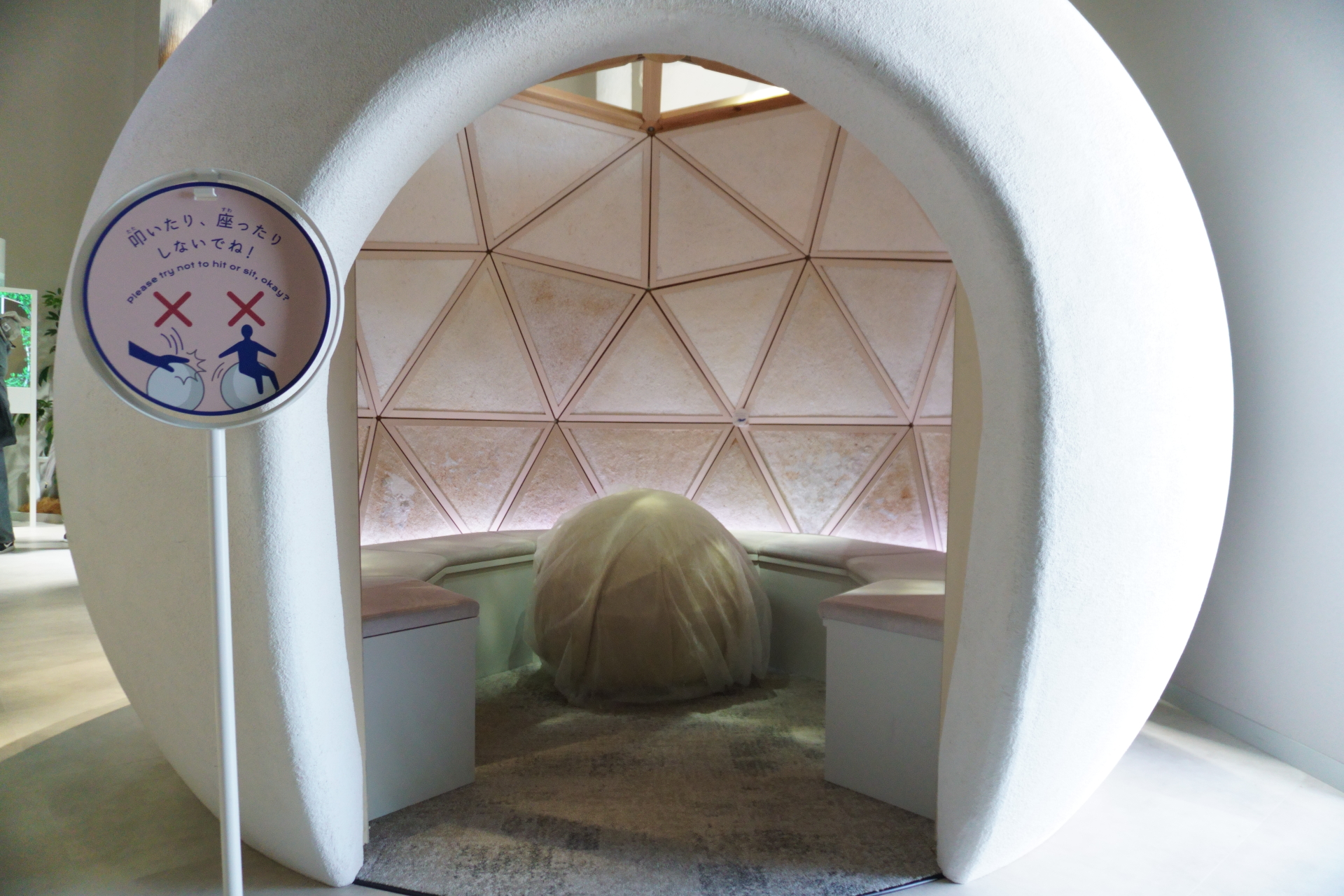 菌糸でつくられたバイオセンサリードーム。たくさんの刺激で疲れたらここで少し休もう