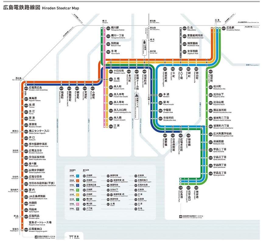 改正後の路線図。先に発表があったように1号線のカラーも変更となっている